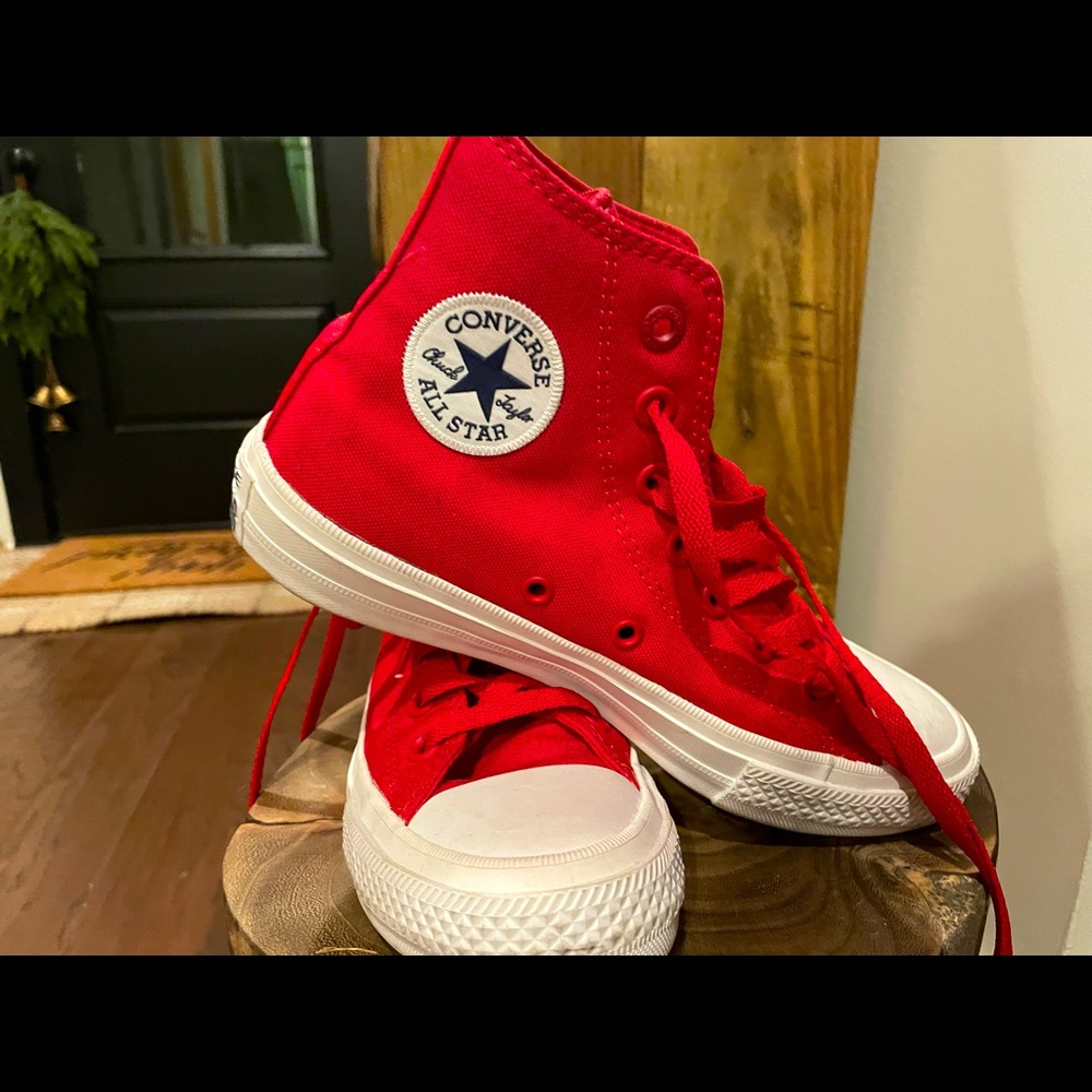 Red high top converse